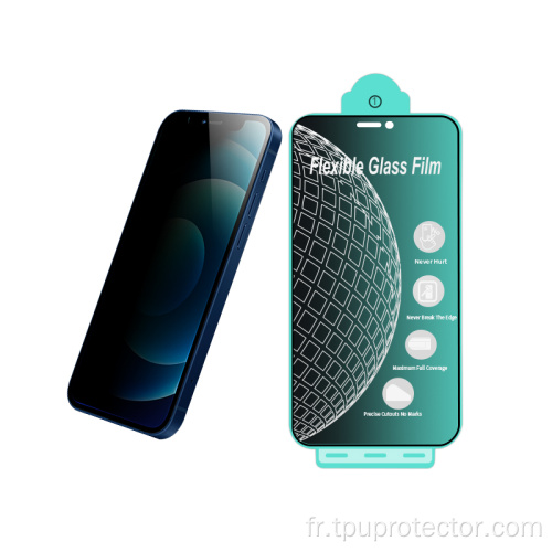 Protecteur d'écran en verre flexible de confidentialité pour iPhone 12